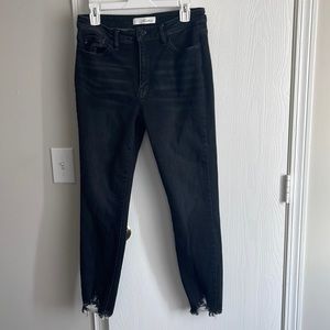 Black KanCan Skinny w/ Distressed Bottoms